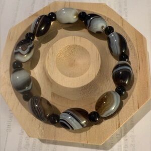 Brown Beaded Agate Beaded Bracelet